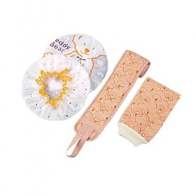 Sangle exfoliante Lave dos Combinaison exfoliant de bain, ensemble dépurateur arrière exfoliant, 2 bouchons de douche, sangl