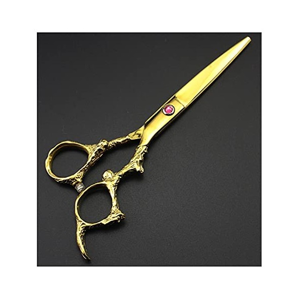 Ciseaux pour coupe de cheveux Ciseaux de coiffure professionnels de 6 pouces, manche dragon doré, ciseaux de coiffure amincis