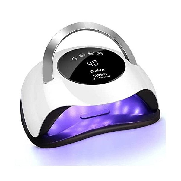 Easkep Lampe UV pour ongles 120 W – Lampe UV à ongles gel pour vernis à ongles UV LED Lampe à séchage rapide Poignée portable