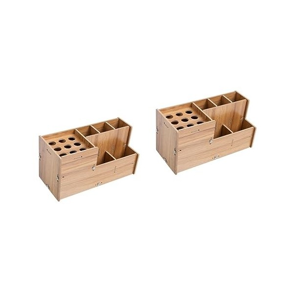 FOMIYES 2 Pièces Prise De Ciseaux En Bois Coupe De Cheveux Ciseaux Rack Peigne Étui De Rangement Peigne Rack Fournitures De S