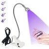 TOEDO Lampe à ongles UV LED 3 W avec 4 niveaux de réglage col de cygne pour vernis à ongles gel Kit daccessoires de nail art