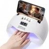 Lampe à ongles UV LED 220 W avec support de téléphone professionnel pour vernis à ongles gel avec 4 réglages de minuterie, ca