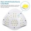 Lampe à ongles UV LED 220 W avec support de téléphone professionnel pour vernis à ongles gel avec 4 réglages de minuterie, ca