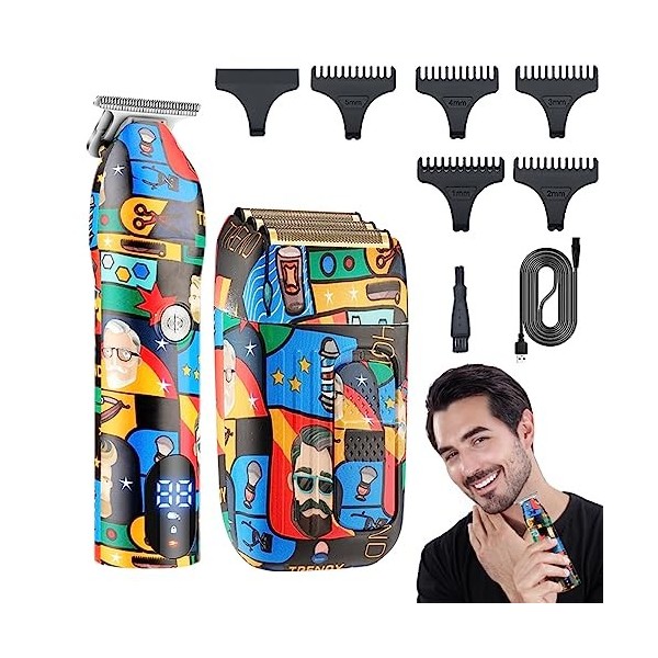 Tête de réglage de la barbe rasoirs machine de coupe de cheveux pour hommes toilettage rechargeable étanche utilisation domes