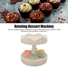 Table daffichage à dessert rotative, machine à dessert rotative stable à 2 niveaux 6 plateaux Collections daffichage Coussi