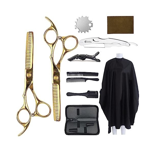 Thinning Barber Hair Scissors Hair Cutting Scissors Thinning Shears Kit Stainless Steel Barber Scissors Set