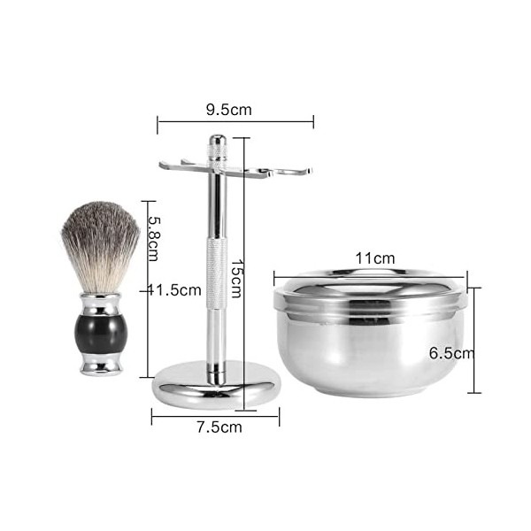 Sluffs Kit De Rasage Pour Homme, Outil De Rasage Professionnel Pour Homme, Brosse à Cheveux En Alliage, Tasse à Savon, Bol, K