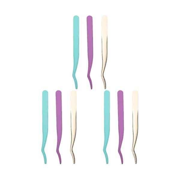 FOMIYES Cheveu 15 Pièces Pinces à Cils Ongles Droite Pinces Travail Faisant Applicateur Précision Maison Faux Outils Cils Bea