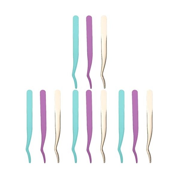 FOMIYES Cheveu 15 Pièces Pinces à Cils Ongles Droite Pinces Travail Faisant Applicateur Précision Maison Faux Outils Cils Bea