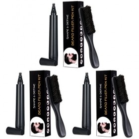 FRCOLOR 3 Ensembles 2 Pièces Brosse à Barbe Brosse à Barbe En Bois Barbe Peigne Brosse à Moustache Crayon à Barbe De Barbier 