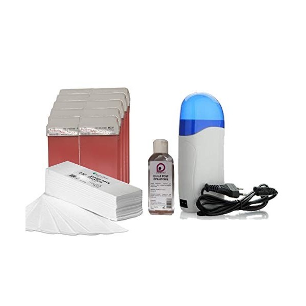 Kit EPILATION PRO | 1 Chauffe Cartouche de cire | + Cartouches de cire à épiler | +Bandes dépilation | +1 Huile Post Épilato