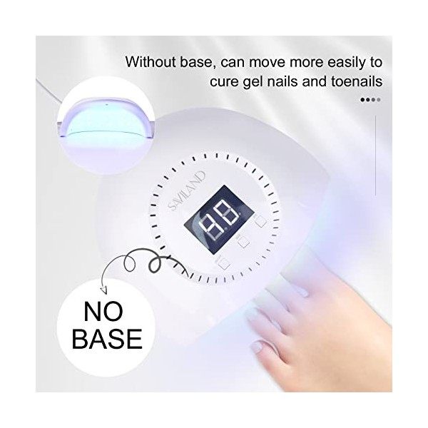 Saviland Lampe U V Ongles Gel, 96W U V LED Séchoirs à Ongle avec Capteur Automatique, 2 Minuteries 60/99S Lampe U V Vernis Se