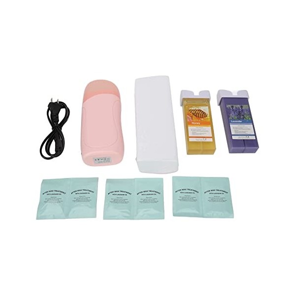 Kit Dépilation à la Cire 40 W, Kit de Rouleau de Cire avec 2 Cartouches de Cire Douce de 100 Ml pour Lépilation Prise UE 2