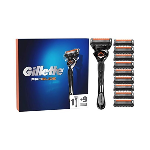 Gillette ProGlide Rasoir pour Homme - 10 lames, avec 5 lames anti-friction pour un rasage de près et durable