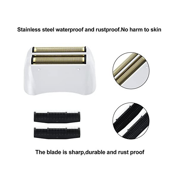 Lot de 2 grilles et lames de rechange Pro Shaver compatibles avec le rasoir Andis 17150 TS-1 Remplacement ProFoil Lithium