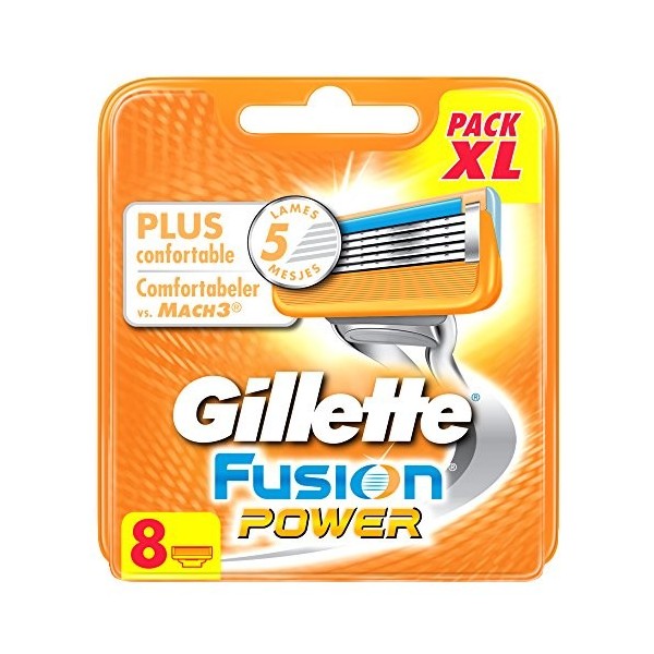 Gillette Fusion Power Lames de Rasoir pour Homme 8 Recharges