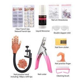 Deciniee Main dEntrainement Manucure, 300 Morceaux dOngles et Fausse Main Manucure, Amovible Main Entrainement Ongles,Flexi