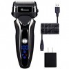 Surker 9008 Rasoir Electrique Homme Tondeuse Barbe Humides Sec Rasoirs Charge USB Batterie au Lithium