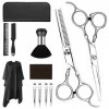 Xinapy 12pcs Hair Scissors Set,Stainless Steel Professional Barber Hairdressing Scissors Kit,Thinning Shears,Cutting Scissors