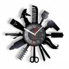 Horloge murale 12 sans tic-tac, horloges décoratives à quartz silencieuses pour salon de coiffure, outils de coupe de cheve