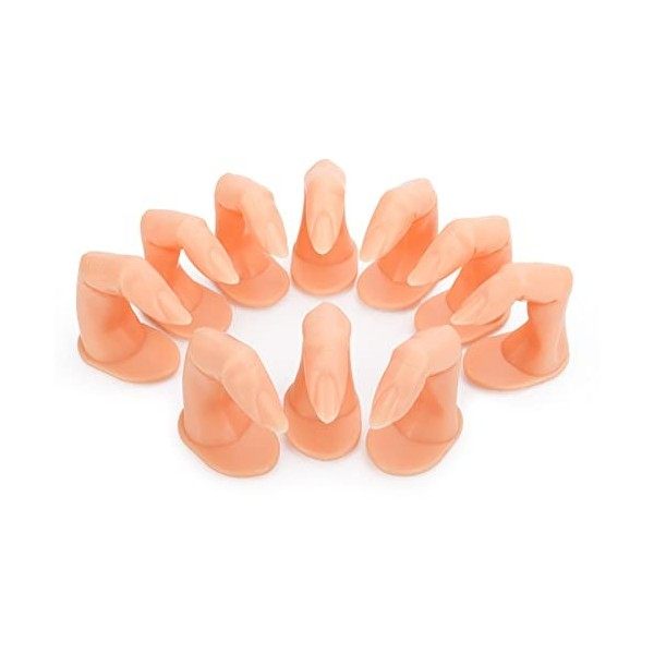 Deciniee Faux Doigt Manucure,10 Pièces Ongle Doigt de Model Pratique Affichage de Formation Modèle de Doigt en Plastique pour