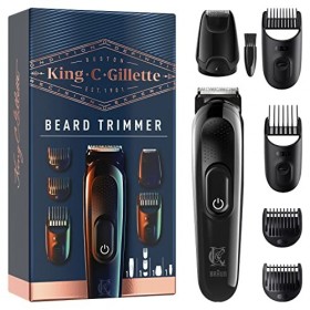 King C Gillette Tondeuse à barbe électrique sans fil pour rasage court, moyen et long, rechargeable