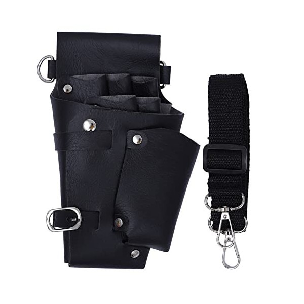 FOMIYES 3 Pcs Fanny Pack Coiffeur Styliste Ciseaux Pochette Outils De Salon Sac Noir Sac Bandoulière En Cuir Bandoulière Cisa