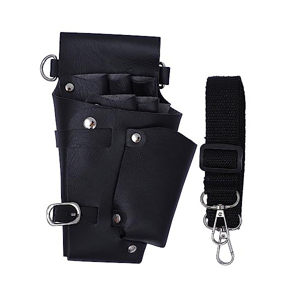 FOMIYES 3 Pcs Fanny Pack Coiffeur Styliste Ciseaux Pochette Outils De Salon Sac Noir Sac Bandoulière En Cuir Bandoulière Cisa