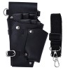 FOMIYES 3 Pcs Fanny Pack Coiffeur Styliste Ciseaux Pochette Outils De Salon Sac Noir Sac Bandoulière En Cuir Bandoulière Cisa