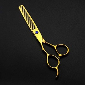 Ciseaux de coupe de cheveux, 6 pouces professionnels 440c or ciseaux de cheveux pour gauchers coupe de cheveux de barbier cis...
