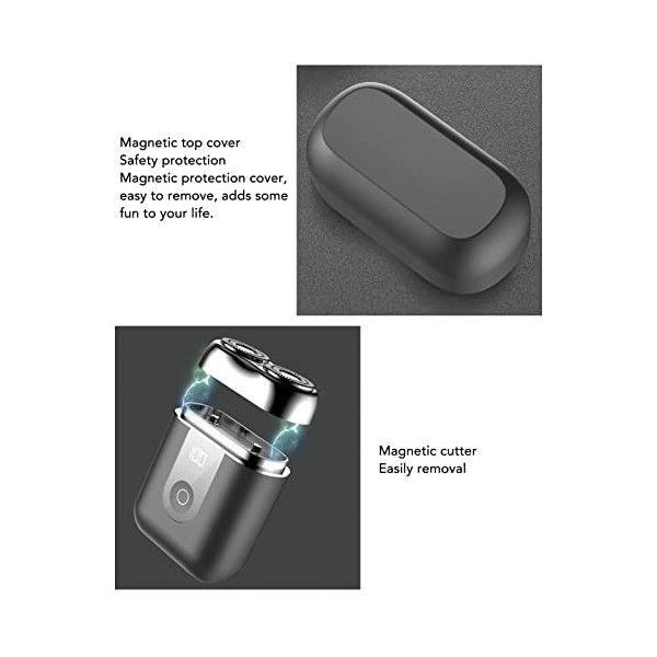 Yctze Mini Tondeuse à Barbe électrique, Format de Poche, Type C, Charge IPX6 étanche, Tondeuse à Barbe Portable avec Batterie