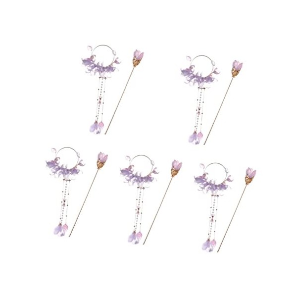 LALAFINA 4 Ensembles Épingle à Cheveux Pompon Fleur Classique Pinces à Cheveux Fleurs Pour Femmes Épingle à Cheveux Femmes Pi