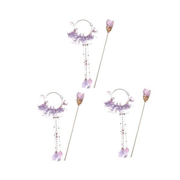 LALAFINA 4 Ensembles Épingle à Cheveux Pompon Fleur Classique Pinces à Cheveux Fleurs Pour Femmes Épingle à Cheveux Femmes Pi