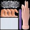 Kalolary Nail Hand Practice pour Ongles Acrylique, Manucure Pratique Mains et Doigts Manucure Pliable Avec 500 pièces Faux On