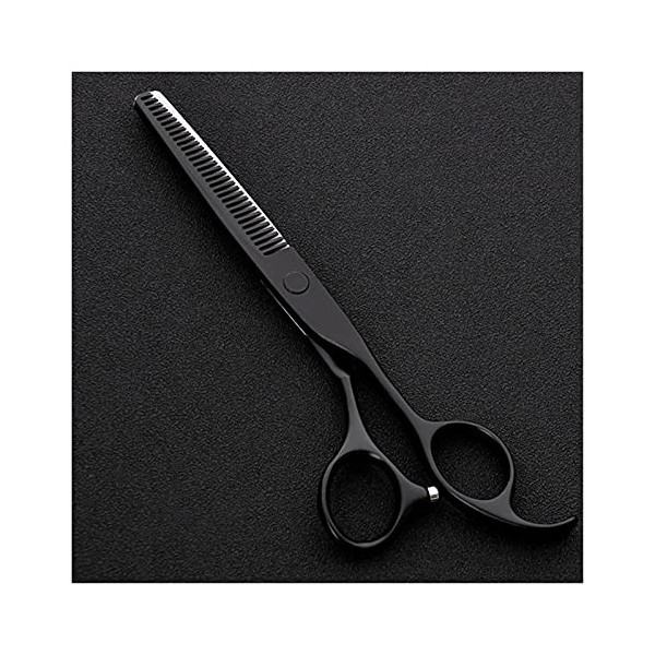 NC Ciseaux de barbier Noirs de 6 Pouces, Cheveux clairsemés, Ciseaux Outils de barbier Couleur : Ensemble amincissement 