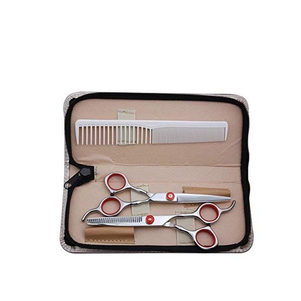 GaoF Ensemble de Coiffure Professionnel pour Coiffeur de 6 Pouces, Combinaison de Ciseaux de Coiffure pour ménage Plat + à De