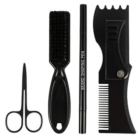 POPETPOP Ensemble De Stylos À Moustache 12 Pièces Brosse À Barbe Ciseaux À Barbe Modèle De Mise En Forme De La Barbe Kit De T