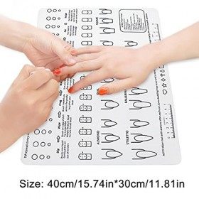 CWED Mains d entrainement ongles,Tapis dentrainement en silicone pour application dongles table manucure
