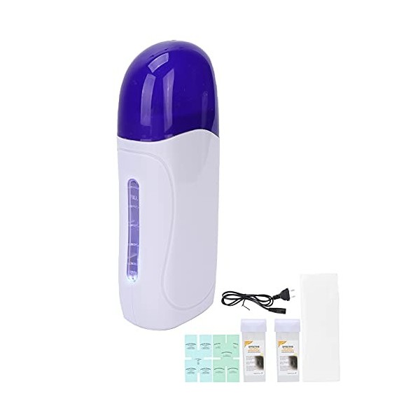 Chauffe-cire à Rouler, Chauffe-cire Dépilatoire électrique Portable Pour Femmes Hommes épilation Indolore EU Plug 220V