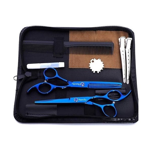 Ciseaux De Coiffure Set 6,0 Pouces Bleu De Sharp en Acier Inoxydable Kit Professionnel Barber Kits Accueil Utilisation Homm