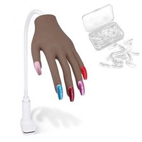 Silicone Main d Entrainement Pour Ongle, Professionnels Main Dentrainement Manucure Flexible Réglables Modèle Main, Facile à