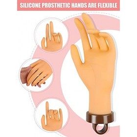 EBANKU – Main dentraînement pour les ongles, fausse main flexible pour ongles acryliques avec 54 pièces dargile blanche et 