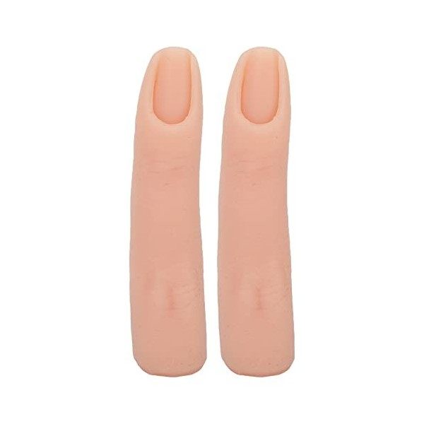 2pcs Doigts de Pratique en Silicone Main, Doigt de Formation des Ongles Pliable Modèle de Doigt de Pratique en Silicone Flexi