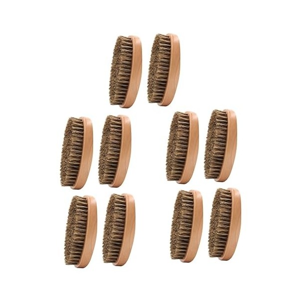 FRCOLOR 10 Pièces Brosse À Barbe Brosse À Cheveux Poche Moustache Peigne Brosse De Toilettage Costume Pour Hommes Soins Infir