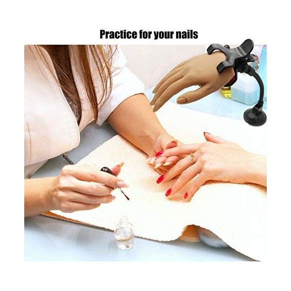 Silicone Femme Modèle de Pratique, Formation des Ongles des Mains Faux Ongles Pratique à La Main Nail Art Mains et Doigts dE