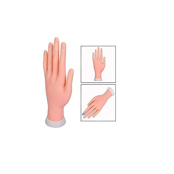 Xrten Modèle de Pratique à Ongles, Practice Manicure Nails Main et Pratique Flexible Mannequin à Ongles