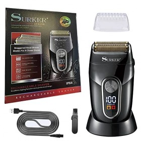 Rasoir électrique portable pour homme Surker | Rasoir sans fil, rechargeable et étanche | Mini rasoir idéal pour les voyages 