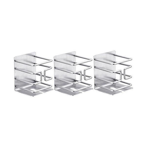 Cabilock Organisateur De Cuisine en Acier Inoxydable 3 Pièces sans Trace Support Mural pour Rasoir Support De Rangement Cintr