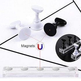 MWOOT Support magnétique pour faux ongles, Acrylique Déchecs Nail Art Présentoir Entraînement Pratique,Nail Art Tips Stand h