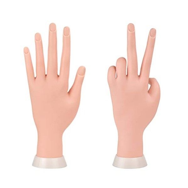 Manucure Practise mains et doigts à ongles Main Practise Modèle flexible Mobile Plastique Souple de la main pour faux ongles 